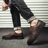 Lace 1741 Up Leather Casual Shoe Men's Business Fashion Fashion Outdoor Flats respirant des chaussures de conduite confortables S
