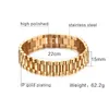 Gent's President Bracelet Stainless Steel Watch Band for Men Watchlink s Jewelry Golden 15MM Wide 8.8 Inches 211124