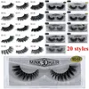 3D Mink Hair Eyelashes Alto Imitação Falso Cílios Eye Maquiagem Múltiplos Estilos Soft Natural Extensão Extensão Ferramentas de Beleza