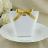 Gift Wrap 25/50pcs Blank Kraft Paper Bag White Black Candy Wedding Favors Box With Ribbon Package Birthday Party Decoration BagsGift