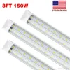 SMD5730 150W 8ft LED Tube Lights 15000lm V-shape Integrate Double Sides Warehouse lamp With Accessory 270 Angle Shop Lighting