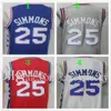 NCAA COLLEGE CARATO JOEL 25 Simmons Retro vintage Allen 21 Jersey Embiid Ben 3 Iverson azul branco vermelho