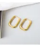 Hoop & Huggie 2022 Trendy Square Chunky Earrings Charm Women Fashion Jewelry Vintage Simple Party Accessories Rings|-f-|