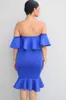 Klassieke sexy moederschap jurken fotografie rekwisieten schieten kant chiffon vrouwen kleding zwangerschap jurk schouderloze blauwe moederschap Q0713