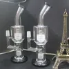 ヴィンテージ8インチ暴徒リサイクルガラス跳ね水の喫煙ホーカーパイプブラックカラーマトリックスPerc Bubbler heady oil dabリグは顧客のロゴを入れることができます