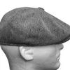 Wełna Unisex Jesień Zima Newsboy Kaps Mężczyźni I Kobiety Ciepłe Tweed Octagonal Hat Dla Męski Detektyw Kapelusze Retro Płaskie Czapki Chapeau
