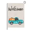 47 * 32cm Thanksgiving Banner Flaggor Linne Höst Garden Flag Hello Fall Dubbelsidig Mönster 27 Stil T2i52669