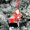 Decorazioni natalizie per motociclette creative di Babbo Natale Pendenti per albero di Natale per feste fai-da-te
