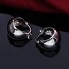 Creole Circle Hoop Örhängen för kvinnor Män 925 Silver Small Earring Smycken