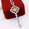 Pendanthalsband 2021 Fashion Classic Design Chinese Knot Key Charm Women Silver Color Zircon Necklace For Wedding Jewelry Gift269y