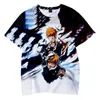 T-shirt da uomo Anime Bleach T-shirt 3D Stampa Streetwear Uomo Donne Fashion Oversized Manica Corta Harajuku Hip Hop Top Tops