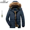 UAICESTAR Marque Col De Fourrure Veste D'hiver Hommes Mode Casual Chaud Parka Manteau Grande Taille Vêtements Coupe-Vent À Capuche Vestes 211104