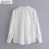 Kadınlar Moda V Boyun Katı Renk Rahat Beyaz Smock Gömlek Ofis Lady Geri Pluat Bluz Roupas Chic Femininas Tops LS7606 210416