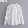 Kobiety Moda V Neck Solid Color Casual White Smock Koszula Office Lady Powrót Pleat Bluzka Roupas Chic Femininas Topy LS7606 210416