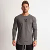 Gym Clothing Fitness T-shirt Men Casual Long Seeve Cotton T Shirt Male Sport Tee Tops Autumn Running Shirt Workout Clothes 210421