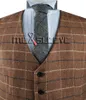 Gentleman Business Formal Suit Grid Custom Made Tweed Waistcoat