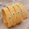 Bangle 4 Stuks set 24K Dubai Goud Kleur Armbanden Voor Vrouwen Meisje Ethiopië Afrika Saoedi-Arabië Bruiloft BanglesBracelets Sieraden Party G260f