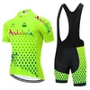 Fluo Yeşil 2021 Andalucia Bisiklet Forması Seti Erkekler MTB Bisiklet Giysileri Yaz Bisiklet Giyim Maillot Culotte Conjunto Ropa Ciclismo