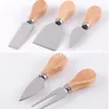 4pcs/set wood Handle sets Oak bamboo Cheese tools Cutter Knife slicer Kit Kitchen cheedse cutter Useful Cooking Tool