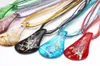 Charm-Anhänger, handgefertigt, Lampwork-Murano-Glas, Goldfolie, Tropfen-Blatt-Anhänger, Halskette, Schmuck, Geschenk, 6 Stück, Großhandel