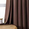 Modern Blackout Curtain for Living Room Bedroom Curtain for Window Treatment Drapes Solid Blackout Curtain Finished Blinds 210913