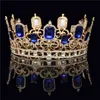 Diadema delle spose per la cerimonia nuziale Corona Gioielli per capelli Strass Diademi e corone di cristallo Regina Re Rotondo Diadema Ornamento per capelli spettacolo X0625