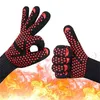 BBQ Gloves 300-500 Centius Extreme Värmebeständig foder Bomullsugn för matlagning Flamskyddsmedel Anti-Scalded Work 210423