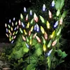 3pcs 태양 전원 트리 분기 잎 패턴 LED 가든 휴일 빛 야외 경로 방수 장식 - 따뜻한 흰색