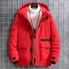 Hommes blanc canard doudoune Parka couverture neige marque extérieur épais chaud hiver vêtements de travail vestes hiver veste 4xl Y1103