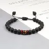 Beaded Strands 8mm Natural Black Lava Stone Bracelets Couples Distance Handmade Adjustable Charms Bangles Women Men Yoga Energy Jewe Fawn22