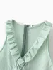 Vintage women green ruffles dresses summer fashion ladies elegant midi party female boho casual girls chic 210427