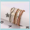 Boncuklu Jewelrybaded Strands 3pcs/set el sanatları butik moda çok katmanlı kristal taş boncuklar tel bilezikler Bangles mini mini boho