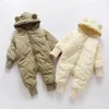 Milancel Winter Baby Clothing Fur Foder Toddler Girls Rompers Bear Suit Infant Commutfit 220106