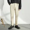 Printemps été Ins hommes costume pantalon britannique affaires robe pantalon pli drapé petit bureau droit social pantalon décontracté 210527