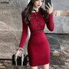 Düğme Bodycon O-Boyun Kısa Kollu Örme Elbise Kadınlar Zarif Parti Kore Moda Ofis Bayan Yaz Sundress 2021 Robe Femme G1214