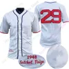 Maglie da baseball Satchel Paige Jersey Retro Vintage 1948 1953 Grey Cream Navy Red Player Pullover Hall Of Fame Patch Home Way Taglia S-3XL