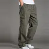 Herenbroek zomer katoen mannen vracht heren joggers baggy tactische lichtgewicht leger groen werk broek losse casual broek plus size