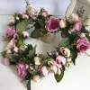 Decoratieve bloemenkransen 1 PC Garland Ornament Kleurrijke Krans Decor Hart Hangen voor Deurmuur