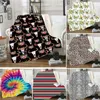 16 estilos Sherpa Blanket 150 * 130cm Girassol Floral Leopardo 3D Impresso Adulto Crianças Inverno Inverno Sofá Sofá Sofá Lance Lã Envoltório