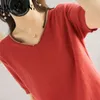 Beiyingni Coton Lin Tricoté T-shirt Femmes Lâche Loisirs Sertissage Haute Élastique Femme T-shirt Hipster Tshirt Dames Top Roupas 210416