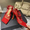 Square Toe Women Net Sandals High Heels 2021 Ankle Cross Tied Runway Shoes Sexy V Shape Sheep Leather Party Holiday Sandal