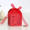 Favor Holders 100pcs Elephant Laser Cut Carriage Favors Box Gifts Candy Boxes With Ribbon Wedding Birthday Favor Holders