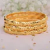 Annayoyo 4 stks Nieuwe Mode 24K Goud Kleur Bruiloft Armbanden Voor Dames Bruid Armbanden Ethiopisch / Frankrijk / Afrikaans / Dubai Sieraden Geschenken Q0720