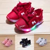 Primeiros caminhantes sapatos letra esporte cristal crianças levou luminoso bebê meninas meninos luz bebê