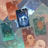 Porte-clés Anime Genshin Impact Abs, carte d'identité d'étudiant, porte-carte bancaire, boîte de couverture, pendentif, porte-clés Diluc, cadeau Cosplay