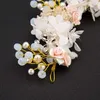 Bridal Wedding Flower Plassband для женщин Девушки Жемчужины Rhinestone Tiaras и Crowns Fairbands Hairbands для волос для волос для волос Аксессуары для волос Зажимы