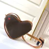 Red heart-shaped shoulder bag handbag calfskin wallet woman embossed messenger evening bags 57456 coin purse