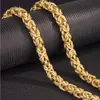 Kedjor Vintage 24k Halsband Drake Real Yellow Solid Guldpläterad Herrring Curb Chain Smycken bleknar inte