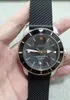 腕時計高級メンズ自動機械式サファイアスーパーオーシャンステンレス鋼回転ベゼルローズゴールドシルバーブルーラバー日付時計