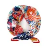 53x 53cm Square Silk Scarf Kvinnor Mode Skriv ut Små nacke Scarfs Office Lady Hair Band Hand Kerchief Kvinna